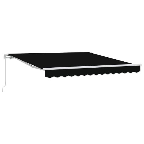 Прибираща се тента Черно 350 x 250 cm Полиестер и алуминий