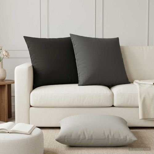 Калъфка за възглавница 6 pcs HEERLEN Сиво 80 x 80 cm Полиестер