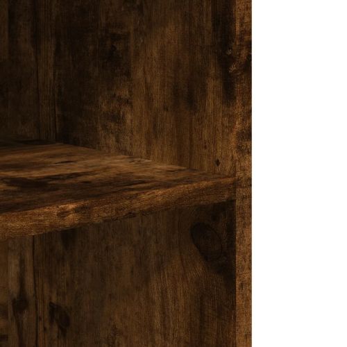 Странична маса с колела опушен дъб 55x60x78 см инженерно дърво