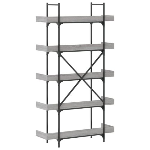 Библиотека 5 рафта сив сонома 100x33x180,5 см инженерно дърво