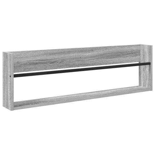 Етажерка за списания с рафт Сив Сонома 100 x 12 x 30 см