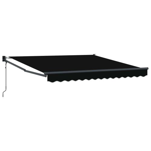Прибираща се тента Черно 350 x 250 cm Полиестер и метал