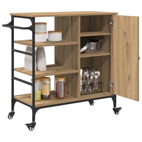 Кухненска количка Дъб 87.5 x 39 x 84.5 см Инженерна дървесина