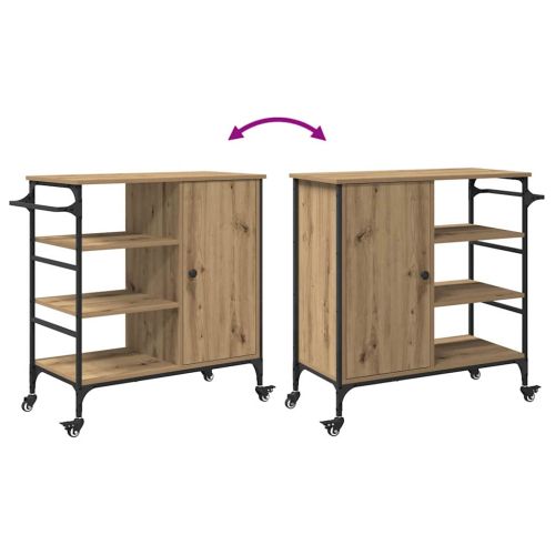 Кухненска количка Дъб 87.5 x 39 x 84.5 см Инженерна дървесина