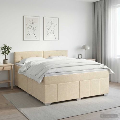Континентално легло с матрак Кремаво 140 x 190 cm Текстил