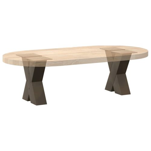 Крака за масичка за кафе, X-образни, 2 бр., естествена стомана, 40 x (30-31) см, стомана
