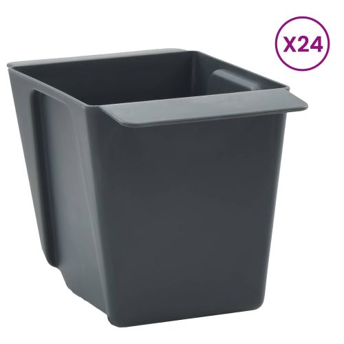 Кутиите за цветя за евро палети 12 бр. Сиво 13,5 х 9 х 9,5 см