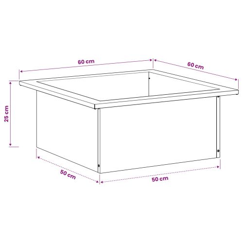 Ринг за огнище Черно 90 x 90 x 25 см Стомана