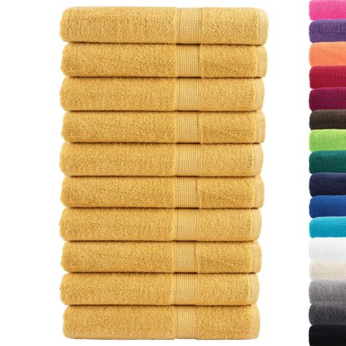 Премиум кърпи SOLUND 10 бр златист 100x200 см 600 gsm