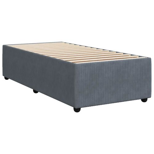 Боксспринг легло с матрак, тъмносиво, 100x200 см, кадифе