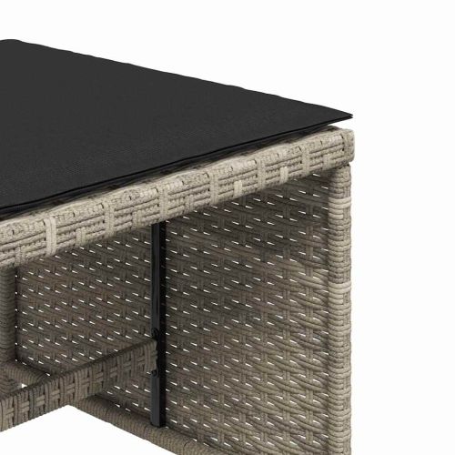 Външни табуретки с възглавници 4 бр светлосиви 41x41x36 см
