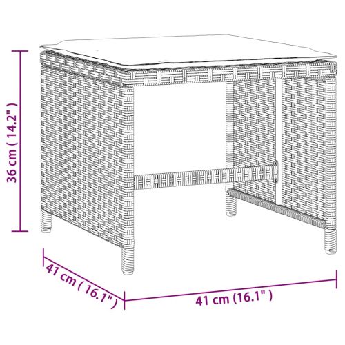 Външни табуретки с възглавници 4 бр светлосиви 41x41x36 см