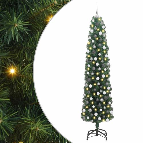 С изкуствено коледно дърво с 300 LED светодиода Зелен 210 cm