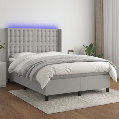 LED кутия за пружини с легло с таблото текстил