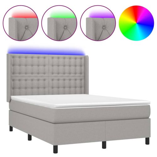 LED кутия за пружини с легло с таблото текстил