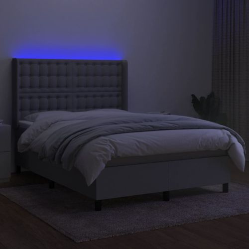LED кутия за пружини с легло с таблото текстил