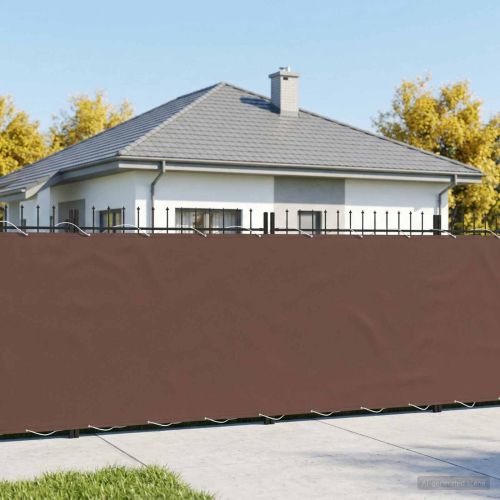 Прозорец за балкон 150 x 800 cm Тъкан с PU покритие Кафяво