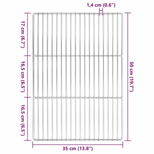 Решетка за грил 50 x 35 cm Неръждаема стомана Сребристо