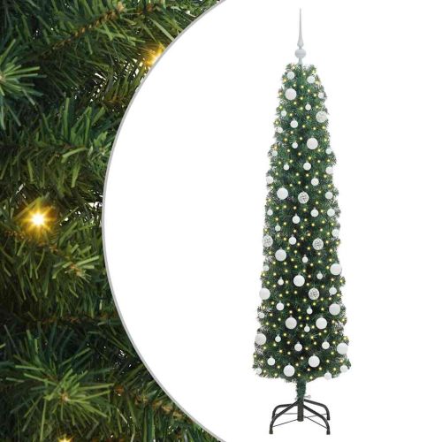 С изкуствено коледно дърво с 300 LED светодиода Зелен 180 cm