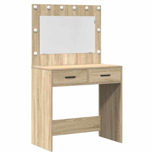 Тоалетка 2 бр. Кафяво 40 x 41 x 75 см Инженерна дървесина
