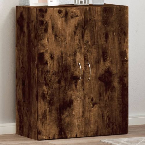 Шкаф за документи, опушен дъб, 60x32x77,5 см, инженерно дърво
