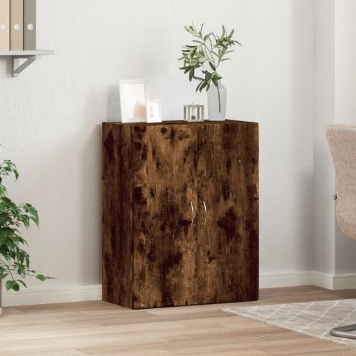 Шкаф за документи, опушен дъб, 60x32x77,5 см, инженерно дърво