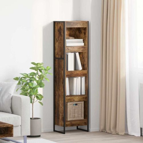 Шкаф за книги 40 x 30 x 155 см Инженерна дървесина Димящ дъб