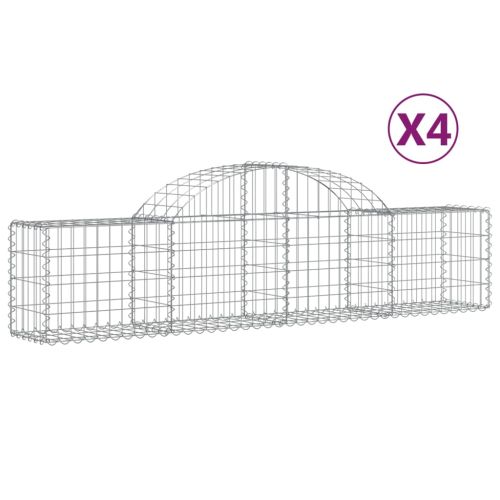 Габионни кошници арка 4 бр 200x30x40/60 см поцинковано желязо