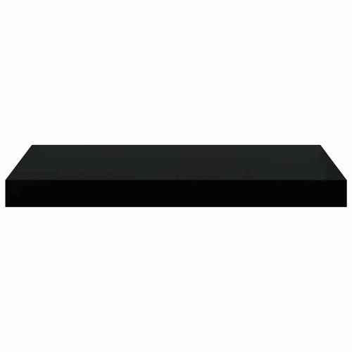 Окачени стенни рафтове, 4 бр, черен гланц, 50x23,5x3,8 см, МДФ