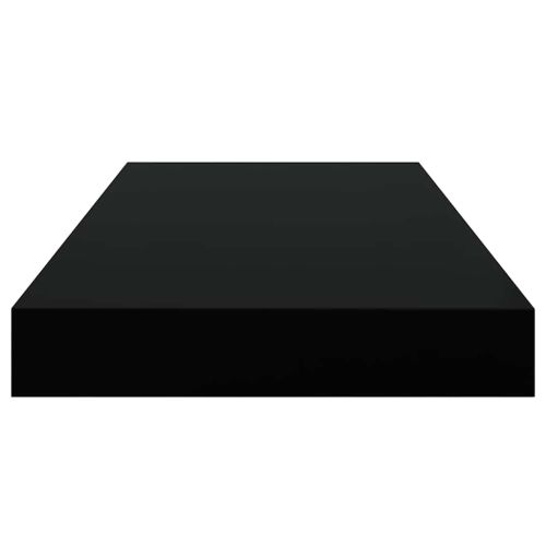 Окачени стенни рафтове, 4 бр, черен гланц, 50x23,5x3,8 см, МДФ