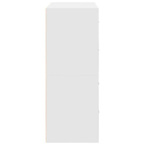 Шкафове с 4 чекмеджета 2 бр бели 60x31x40 см инженерно дърво