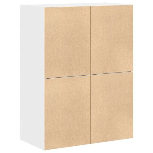 Шкафове с 4 чекмеджета 2 бр бели 60x31x40 см инженерно дърво