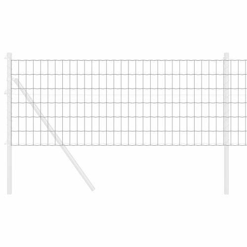 Европейска ограда 0,4 x 10 м Желязо с PVC покритие Сиво