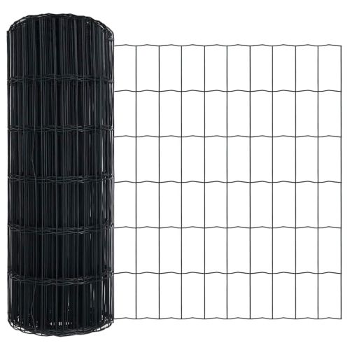 Европейска ограда 0,4 x 10 м Желязо с PVC покритие Сиво