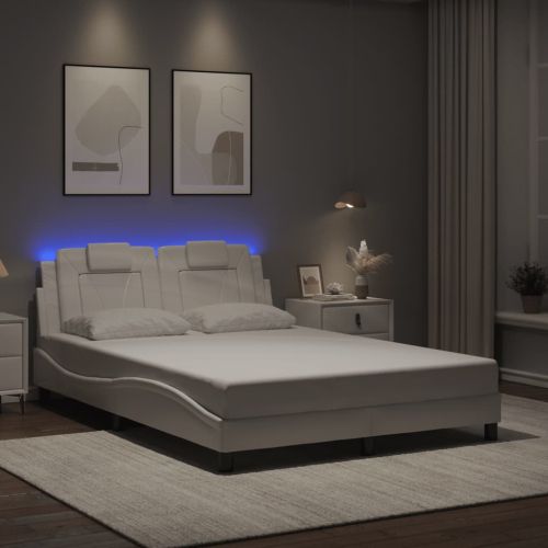 Рамка за легло Viana с LED без матрак бяла 120x200 см