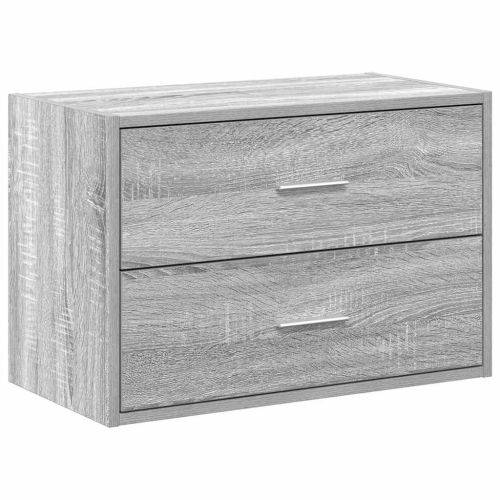 Шкаф с 2 чекмеджета сив сонома 60x31x40 см инженерно дърво
