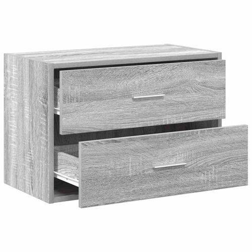 Шкаф с 2 чекмеджета сив сонома 60x31x40 см инженерно дърво