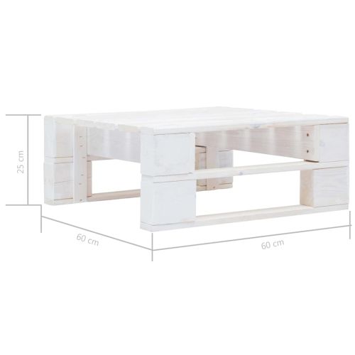 Градинска палетна табуретка бяло импрегнирано борово дърво