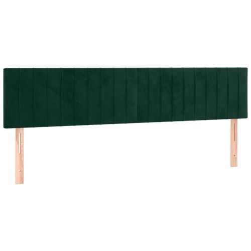 LED горна табла за легло, тъмнозелена, 180x5x78/88 см, кадифе