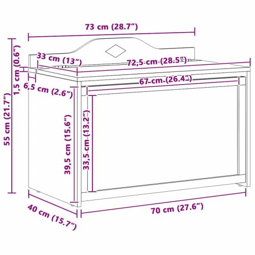 Креативно съхранение за деца ROROS Сив и бял 73 x 40 x 55 см