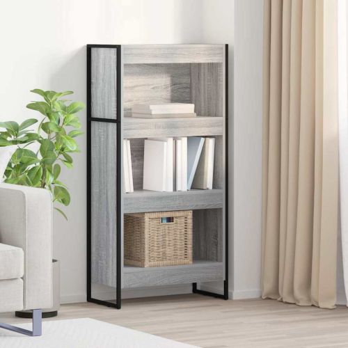 Шкаф за книги 60 x 30 x 121 см Инженерна дървесина Сив Сонома