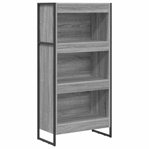 Шкаф за книги 60 x 30 x 121 см Инженерна дървесина Сив Сонома