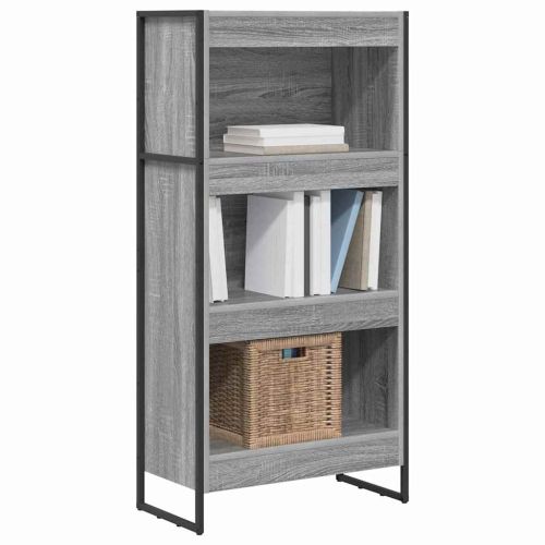 Шкаф за книги 60 x 30 x 121 см Инженерна дървесина Сив Сонома