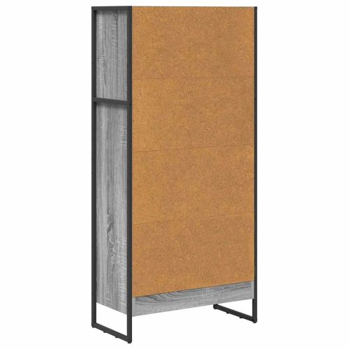 Шкаф за книги 60 x 30 x 121 см Инженерна дървесина Сив Сонома