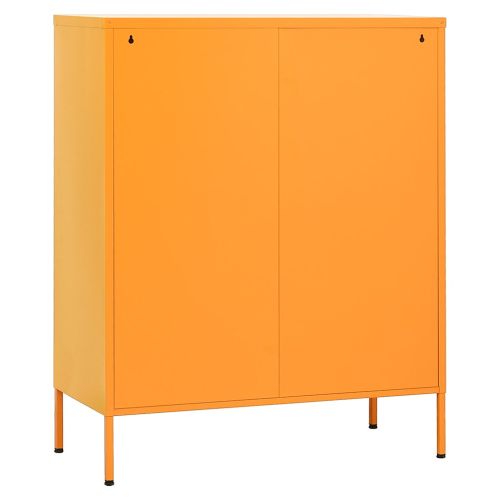 Шкаф за съхранение, цвят горчица жълт, 80x35x101,5 см, стомана
