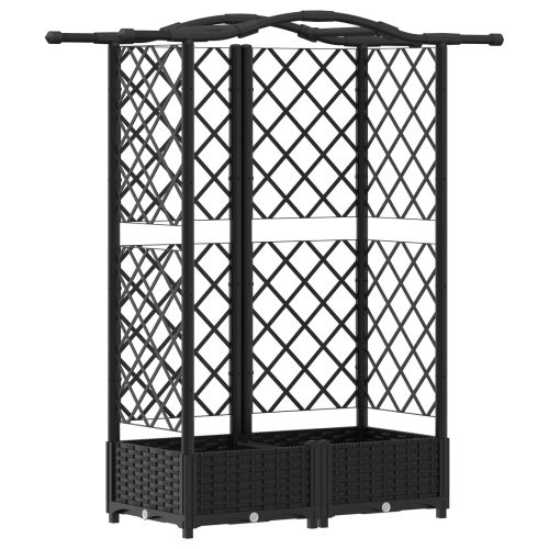 Повдигнато легло с решетка и покривка Черно 124 x 40 x 123 см