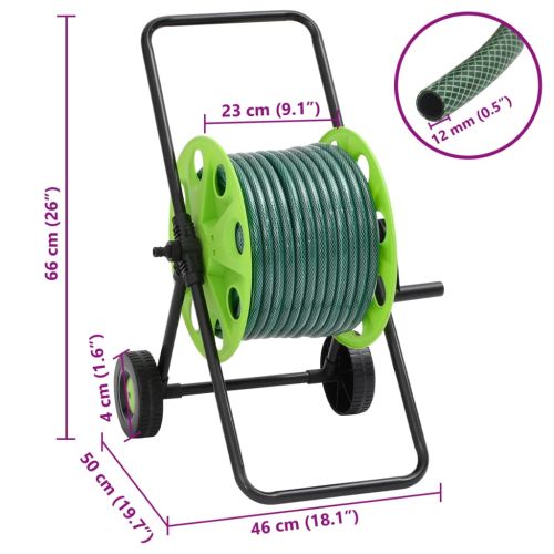 Макара за маркуч количка с 30 м зелен маркуч PVC