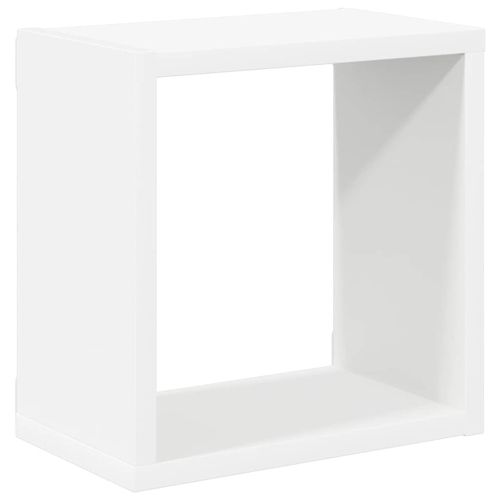 Стенни кубични рафтове, 2 бр, бели, 26x15x26 см
