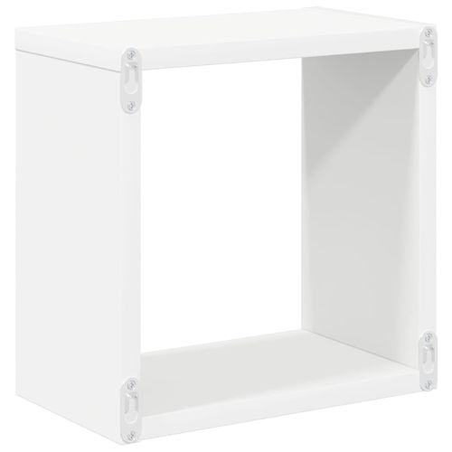Стенни кубични рафтове, 2 бр, бели, 26x15x26 см