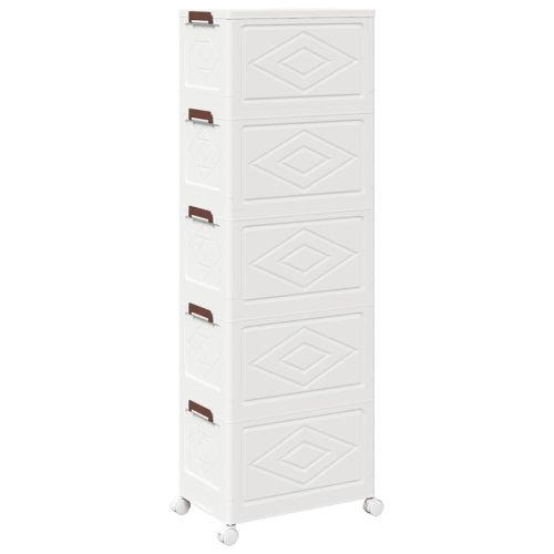 Кутия за съхранение с колела на 5 нива 28 L 48,5x29,5x139 cm